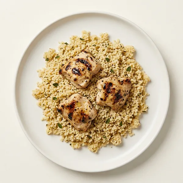 Charred Lemon Oregano Chicken with Warm Herbed Couscous